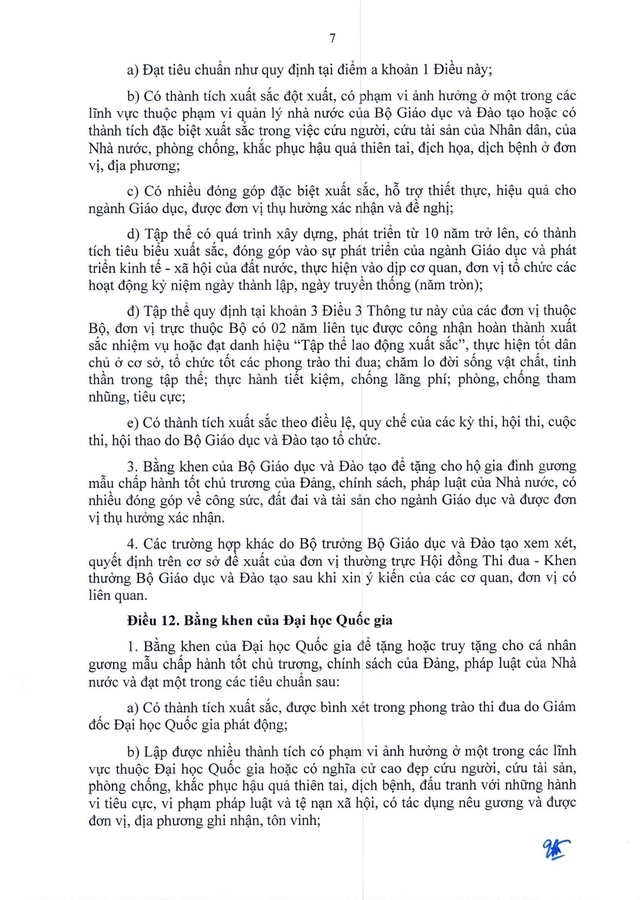 TOÀN VĂN: Thông tư 07/2026/TT-BGDĐT về lĩnh vực thi đua, khen thưởng với ngành Giáo dục- Ảnh 8. TOÀN VĂN: Thông tư 07/2026/TT-BGDĐT về lĩnh vực thi đua, khen thưởng với ngành Giáo dục- Ảnh 8.