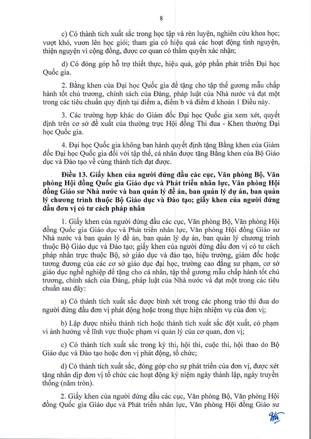 TOÀN VĂN: Thông tư 07/2026/TT-BGDĐT về lĩnh vực thi đua, khen thưởng với ngành Giáo dục- Ảnh 9. TOÀN VĂN: Thông tư 07/2026/TT-BGDĐT về lĩnh vực thi đua, khen thưởng với ngành Giáo dục- Ảnh 9.