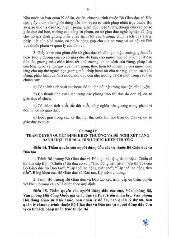 TOÀN VĂN: Thông tư 07/2026/TT-BGDĐT về lĩnh vực thi đua, khen thưởng với ngành Giáo dục- Ảnh 10. TOÀN VĂN: Thông tư 07/2026/TT-BGDĐT về lĩnh vực thi đua, khen thưởng với ngành Giáo dục- Ảnh 10.