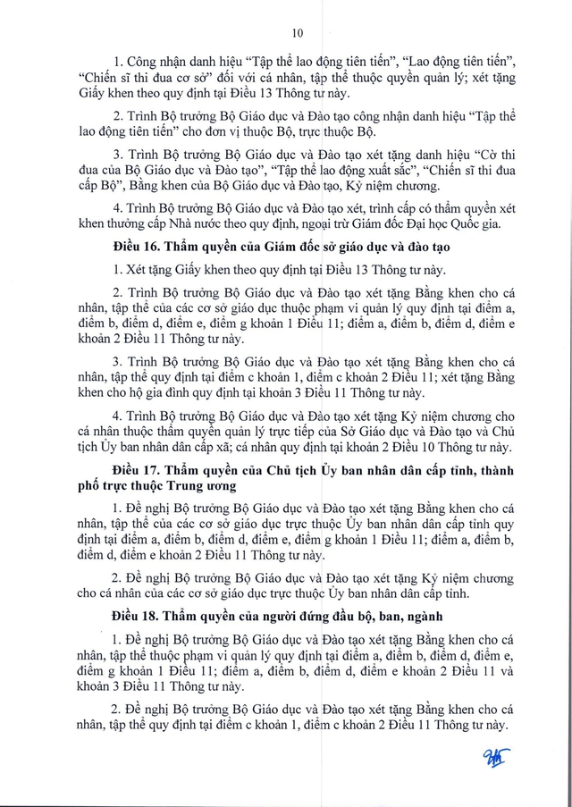 TOÀN VĂN: Thông tư 07/2026/TT-BGDĐT về lĩnh vực thi đua, khen thưởng với ngành Giáo dục- Ảnh 11. TOÀN VĂN: Thông tư 07/2026/TT-BGDĐT về lĩnh vực thi đua, khen thưởng với ngành Giáo dục- Ảnh 11.