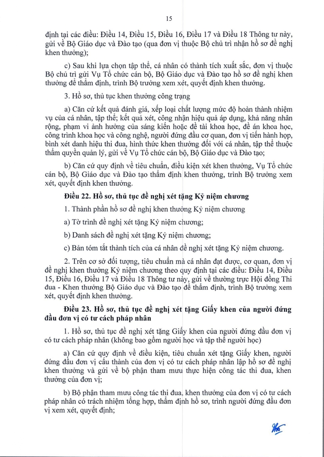 TOÀN VĂN: Thông tư 07/2026/TT-BGDĐT về lĩnh vực thi đua, khen thưởng với ngành Giáo dục- Ảnh 16. TOÀN VĂN: Thông tư 07/2026/TT-BGDĐT về lĩnh vực thi đua, khen thưởng với ngành Giáo dục- Ảnh 16.