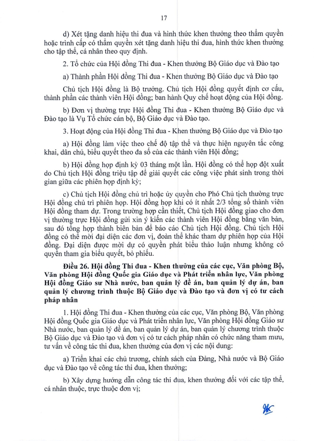 TOÀN VĂN: Thông tư 07/2026/TT-BGDĐT về lĩnh vực thi đua, khen thưởng với ngành Giáo dục- Ảnh 18. TOÀN VĂN: Thông tư 07/2026/TT-BGDĐT về lĩnh vực thi đua, khen thưởng với ngành Giáo dục- Ảnh 18.