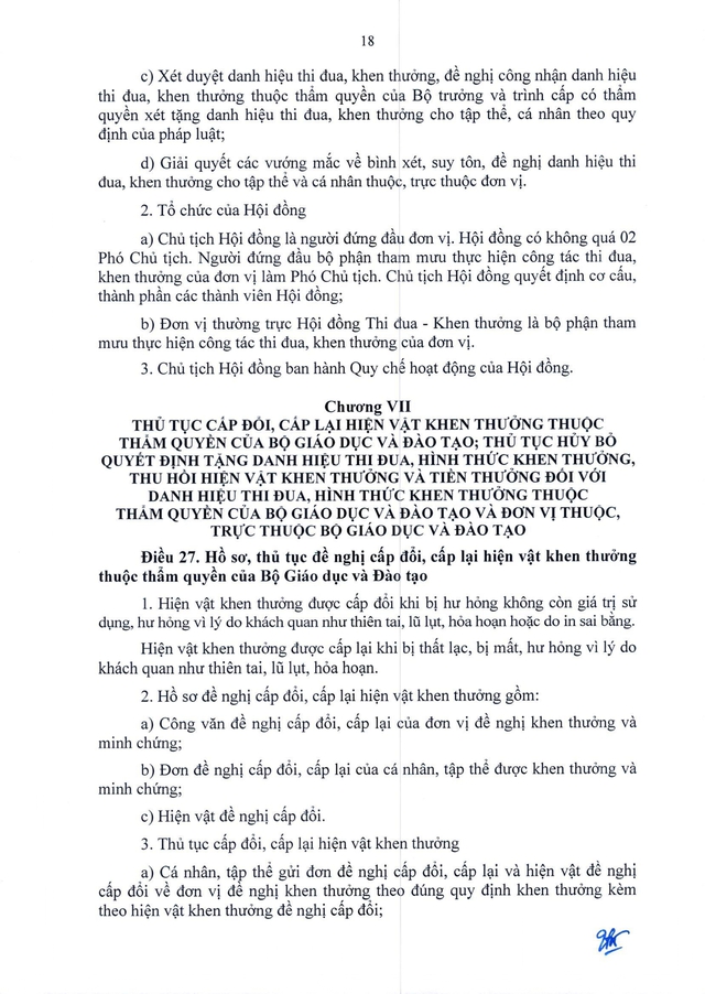 TOÀN VĂN: Thông tư 07/2026/TT-BGDĐT về lĩnh vực thi đua, khen thưởng với ngành Giáo dục- Ảnh 19. TOÀN VĂN: Thông tư 07/2026/TT-BGDĐT về lĩnh vực thi đua, khen thưởng với ngành Giáo dục- Ảnh 19.