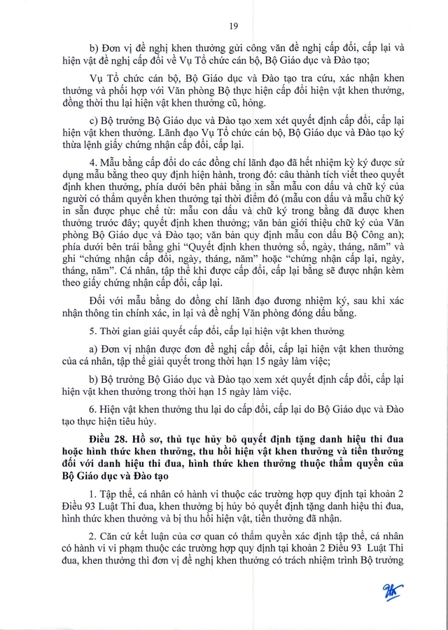 TOÀN VĂN: Thông tư 07/2026/TT-BGDĐT về lĩnh vực thi đua, khen thưởng với ngành Giáo dục- Ảnh 20. TOÀN VĂN: Thông tư 07/2026/TT-BGDĐT về lĩnh vực thi đua, khen thưởng với ngành Giáo dục- Ảnh 20.