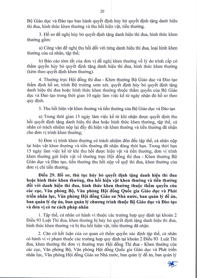 TOÀN VĂN: Thông tư 07/2026/TT-BGDĐT về lĩnh vực thi đua, khen thưởng với ngành Giáo dục- Ảnh 21. TOÀN VĂN: Thông tư 07/2026/TT-BGDĐT về lĩnh vực thi đua, khen thưởng với ngành Giáo dục- Ảnh 21.
