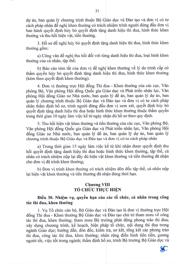 TOÀN VĂN: Thông tư 07/2026/TT-BGDĐT về lĩnh vực thi đua, khen thưởng với ngành Giáo dục- Ảnh 22. TOÀN VĂN: Thông tư 07/2026/TT-BGDĐT về lĩnh vực thi đua, khen thưởng với ngành Giáo dục- Ảnh 22.