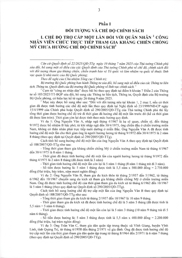 Chế độ chính sách với đối tượng trực tiếp tham gia kháng chiến chống Mỹ nhưng chưa được hưởng chính sách- Ảnh 3.
