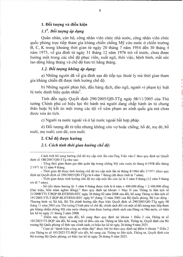 Chế độ chính sách với đối tượng trực tiếp tham gia kháng chiến chống Mỹ nhưng chưa được hưởng chính sách- Ảnh 4.