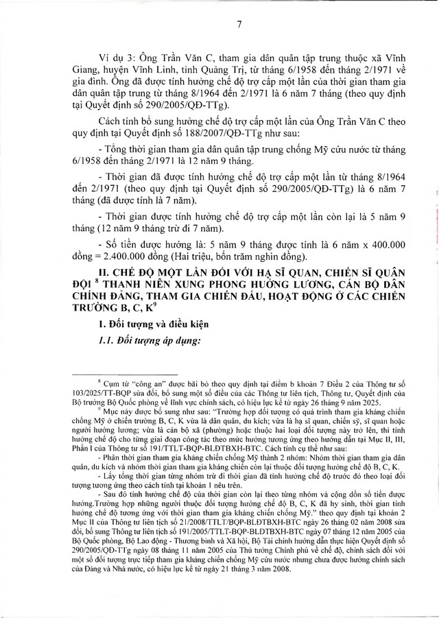 Chế độ chính sách với đối tượng trực tiếp tham gia kháng chiến chống Mỹ nhưng chưa được hưởng chính sách- Ảnh 6.