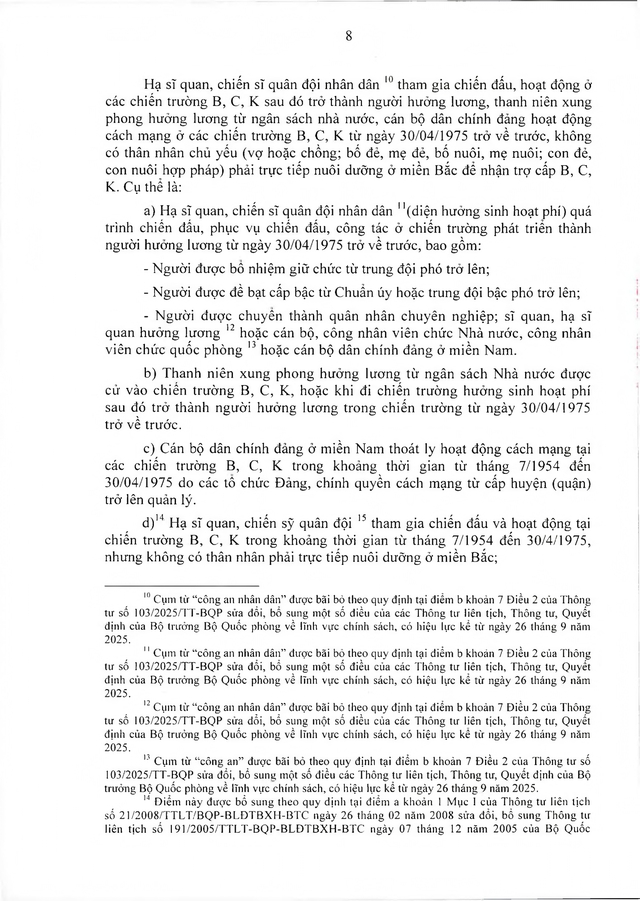 Chế độ chính sách với đối tượng trực tiếp tham gia kháng chiến chống Mỹ nhưng chưa được hưởng chính sách- Ảnh 9.