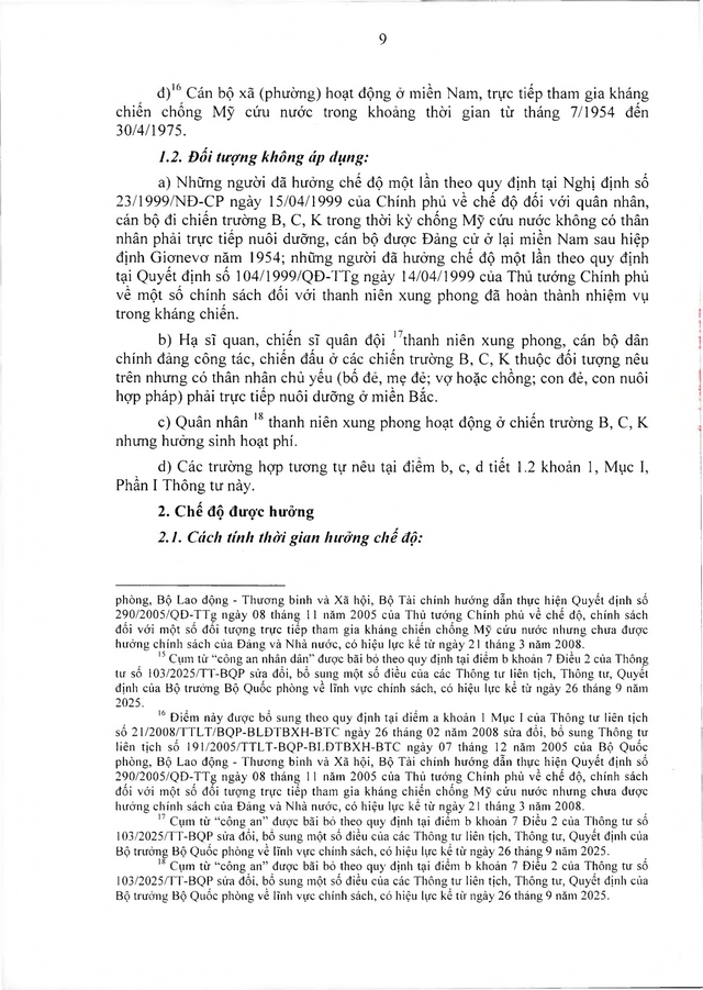 Chế độ chính sách với đối tượng trực tiếp tham gia kháng chiến chống Mỹ nhưng chưa được hưởng chính sách- Ảnh 5.