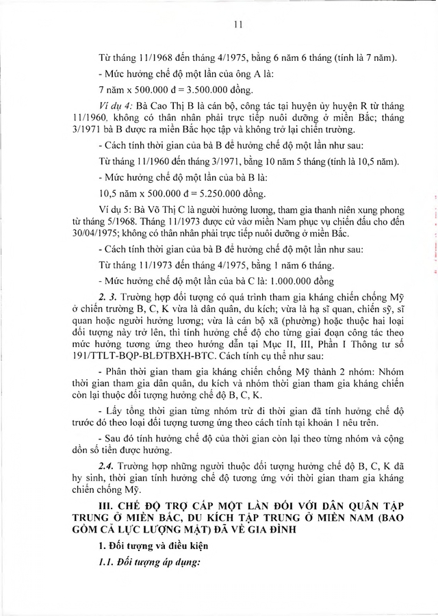 Chế độ chính sách với đối tượng trực tiếp tham gia kháng chiến chống Mỹ nhưng chưa được hưởng chính sách- Ảnh 11.