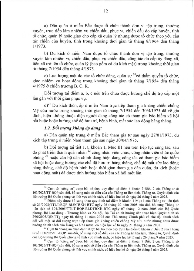 Chế độ chính sách với đối tượng trực tiếp tham gia kháng chiến chống Mỹ nhưng chưa được hưởng chính sách- Ảnh 12.