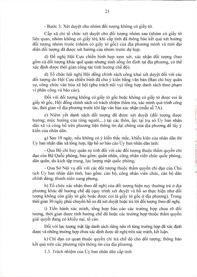 Chế độ chính sách với đối tượng trực tiếp tham gia kháng chiến chống Mỹ nhưng chưa được hưởng chính sách- Ảnh 21.