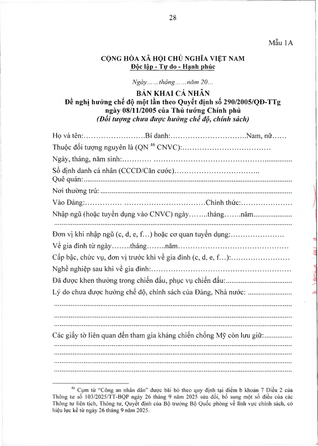 Chế độ chính sách với đối tượng trực tiếp tham gia kháng chiến chống Mỹ nhưng chưa được hưởng chính sách- Ảnh 28.