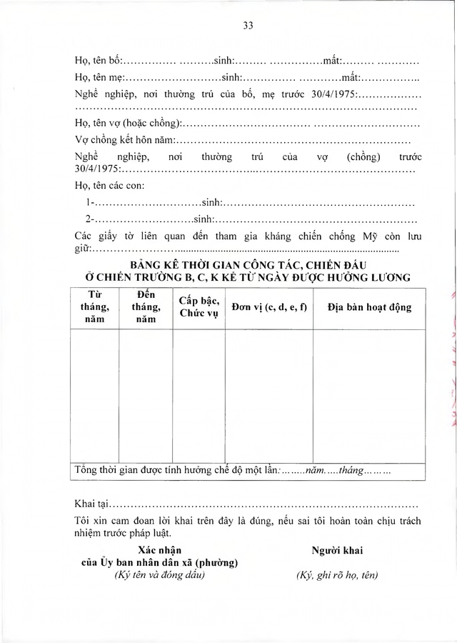 Chế độ chính sách với đối tượng trực tiếp tham gia kháng chiến chống Mỹ nhưng chưa được hưởng chính sách- Ảnh 33.