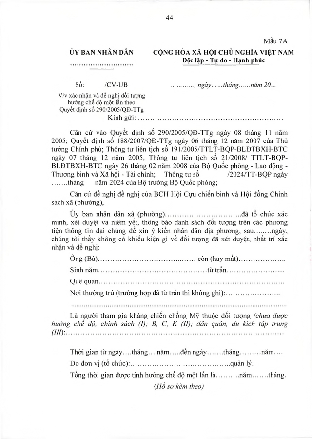 Chế độ chính sách với đối tượng trực tiếp tham gia kháng chiến chống Mỹ nhưng chưa được hưởng chính sách- Ảnh 43.