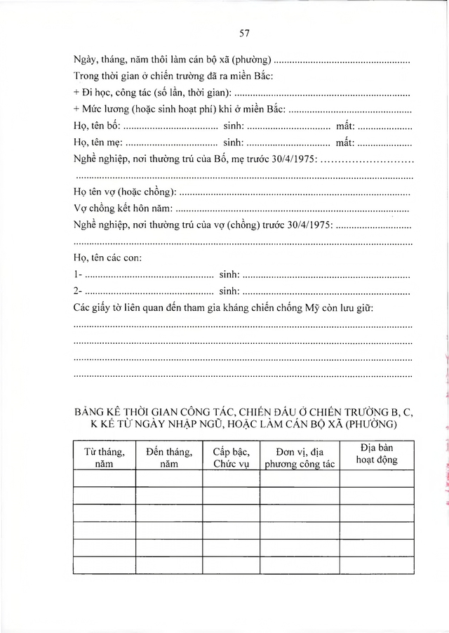Chế độ chính sách với đối tượng trực tiếp tham gia kháng chiến chống Mỹ nhưng chưa được hưởng chính sách- Ảnh 62.