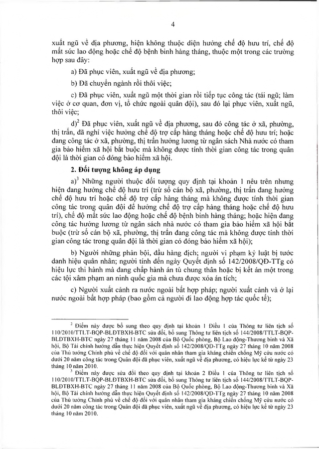 Chế độ với quân nhân tham gia kháng chiến chống Mỹ, dưới 20 năm trong quân đội đã xuất ngũ- Ảnh 4. Chế độ với quân nhân tham gia kháng chiến chống Mỹ, dưới 20 năm trong quân đội đã xuất ngũ- Ảnh 4.