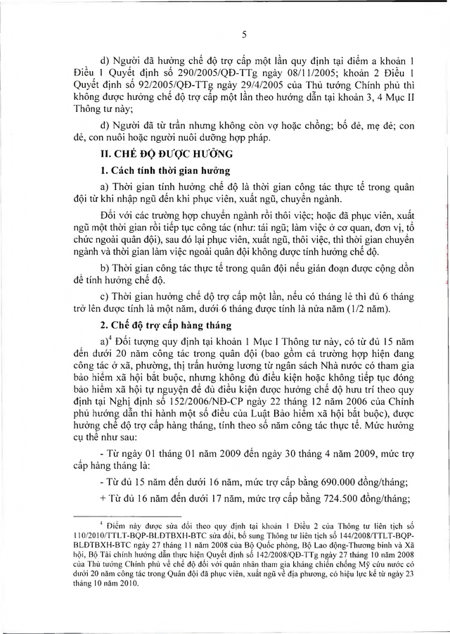 Chế độ với quân nhân tham gia kháng chiến chống Mỹ, dưới 20 năm trong quân đội đã xuất ngũ- Ảnh 5. Chế độ với quân nhân tham gia kháng chiến chống Mỹ, dưới 20 năm trong quân đội đã xuất ngũ- Ảnh 5.