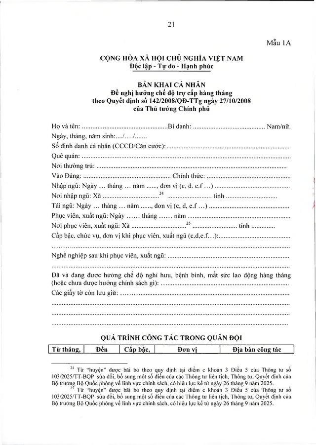 Chế độ với quân nhân tham gia kháng chiến chống Mỹ, dưới 20 năm trong quân đội đã xuất ngũ- Ảnh 21. Chế độ với quân nhân tham gia kháng chiến chống Mỹ, dưới 20 năm trong quân đội đã xuất ngũ- Ảnh 21.