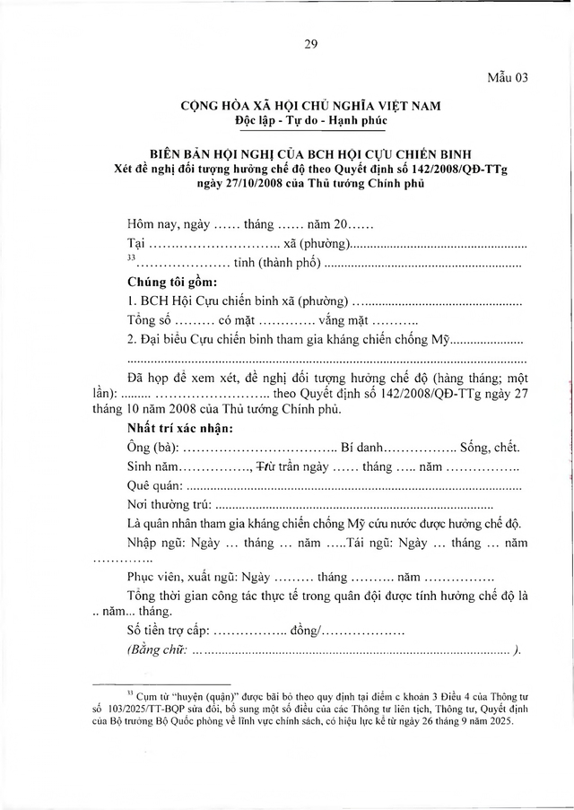 Chế độ với quân nhân tham gia kháng chiến chống Mỹ, dưới 20 năm trong quân đội đã xuất ngũ- Ảnh 29. Chế độ với quân nhân tham gia kháng chiến chống Mỹ, dưới 20 năm trong quân đội đã xuất ngũ- Ảnh 29.