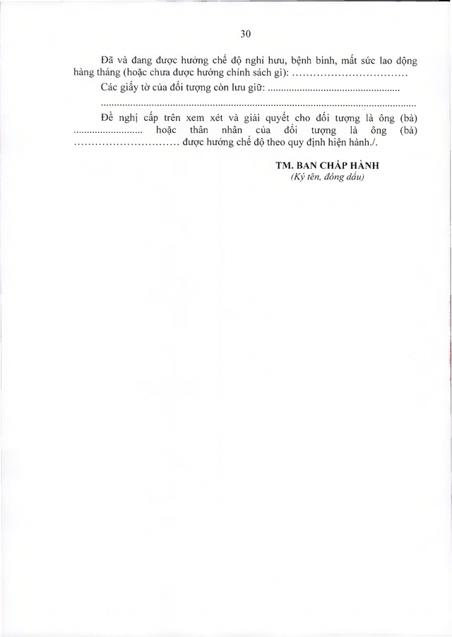 Chế độ với quân nhân tham gia kháng chiến chống Mỹ, dưới 20 năm trong quân đội đã xuất ngũ- Ảnh 30. Chế độ với quân nhân tham gia kháng chiến chống Mỹ, dưới 20 năm trong quân đội đã xuất ngũ- Ảnh 30.