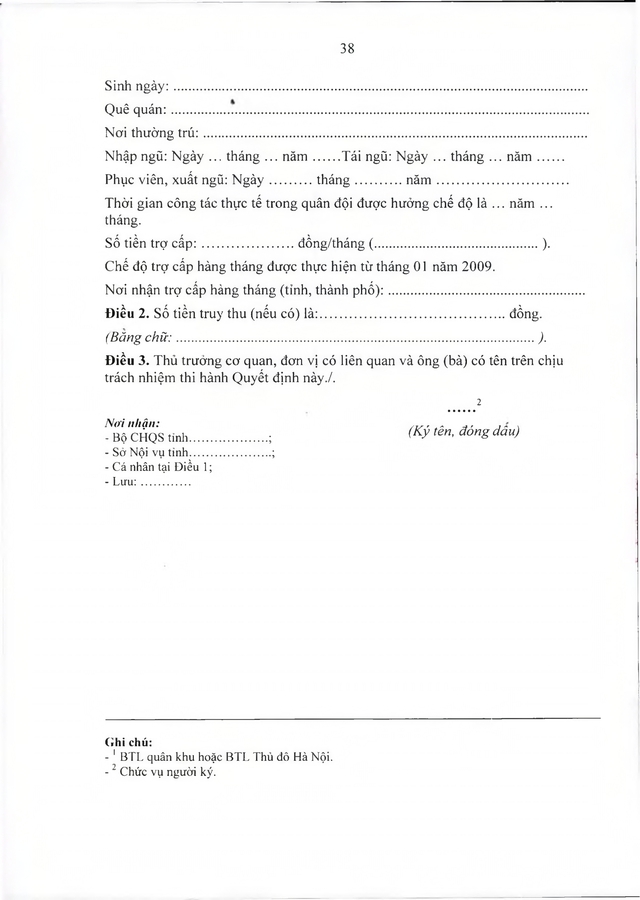 Chế độ với quân nhân tham gia kháng chiến chống Mỹ, dưới 20 năm trong quân đội đã xuất ngũ- Ảnh 38. Chế độ với quân nhân tham gia kháng chiến chống Mỹ, dưới 20 năm trong quân đội đã xuất ngũ- Ảnh 38.