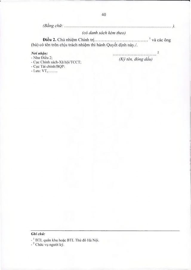 Chế độ với quân nhân tham gia kháng chiến chống Mỹ, dưới 20 năm trong quân đội đã xuất ngũ- Ảnh 40. Chế độ với quân nhân tham gia kháng chiến chống Mỹ, dưới 20 năm trong quân đội đã xuất ngũ- Ảnh 40.