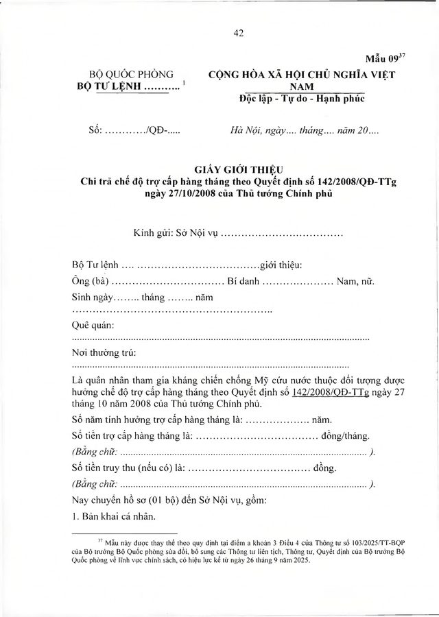 Chế độ với quân nhân tham gia kháng chiến chống Mỹ, dưới 20 năm trong quân đội đã xuất ngũ- Ảnh 42. Chế độ với quân nhân tham gia kháng chiến chống Mỹ, dưới 20 năm trong quân đội đã xuất ngũ- Ảnh 42.