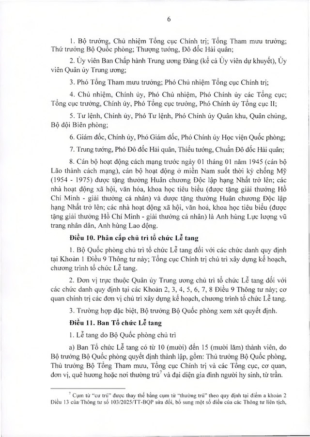 Quy định, hướng dẫn tổ chức lễ tang với quân nhân, công nhân, viên chức quốc phòng; người làm cơ yếu do Bộ Quốc phòng quản lý- Ảnh 22.