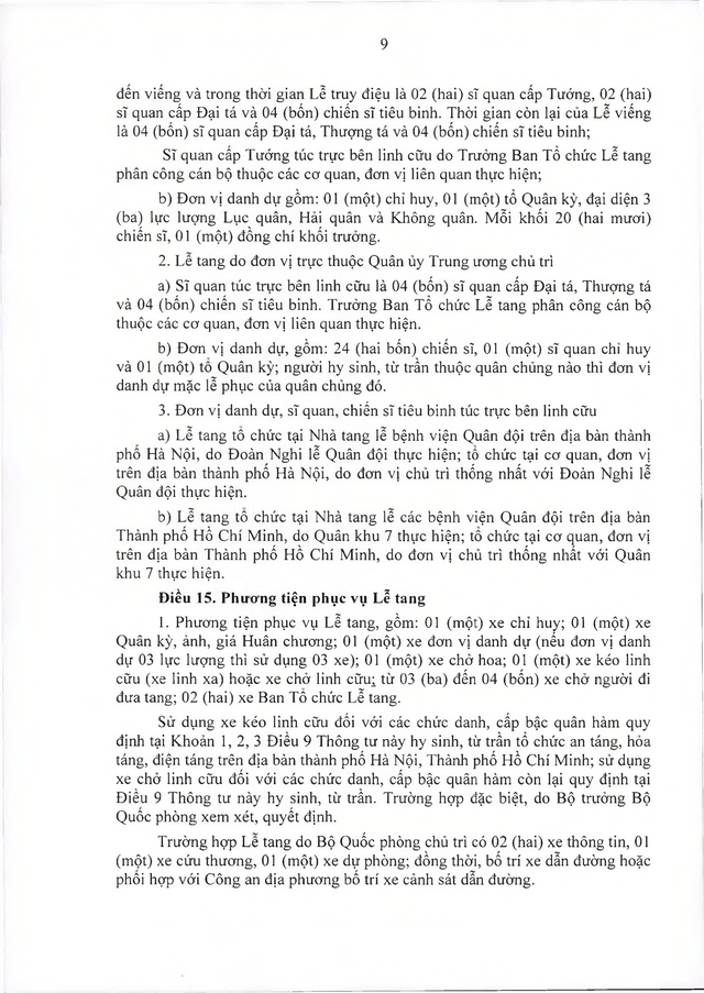 Quy định, hướng dẫn tổ chức lễ tang với quân nhân, công nhân, viên chức quốc phòng; người làm cơ yếu do Bộ Quốc phòng quản lý- Ảnh 25.