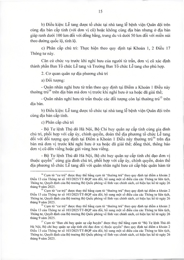 Quy định, hướng dẫn tổ chức lễ tang với quân nhân, công nhân, viên chức quốc phòng; người làm cơ yếu do Bộ Quốc phòng quản lý- Ảnh 31.