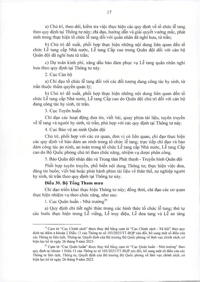Quy định, hướng dẫn tổ chức lễ tang với quân nhân, công nhân, viên chức quốc phòng; người làm cơ yếu do Bộ Quốc phòng quản lý- Ảnh 33.