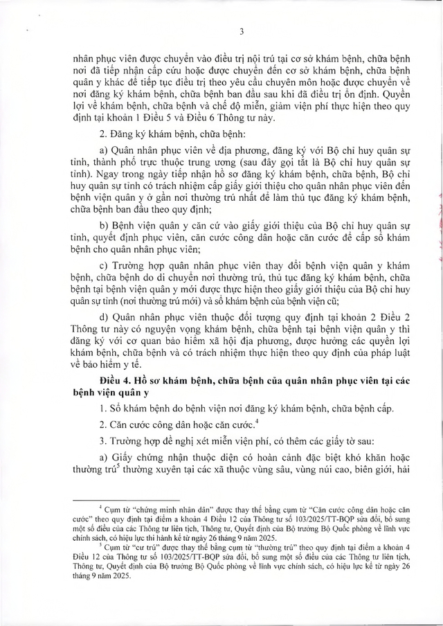 Quy định về khám, chữa bệnh với quân nhân chuyên nghiệp đủ 15 năm công tác trở lên đã phục viên- Ảnh 3.