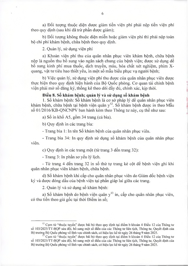 Quy định về khám, chữa bệnh với quân nhân chuyên nghiệp đủ 15 năm công tác trở lên đã phục viên- Ảnh 6.