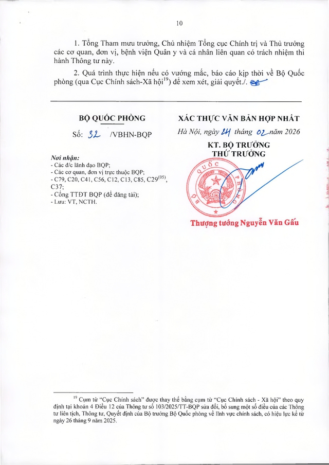 Quy định về khám, chữa bệnh với quân nhân chuyên nghiệp đủ 15 năm công tác trở lên đã phục viên- Ảnh 10.