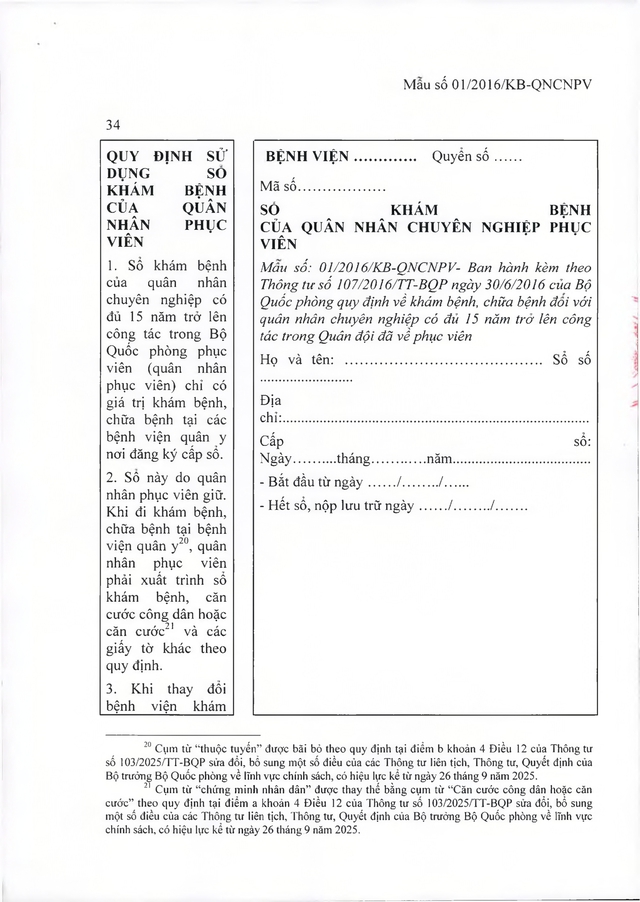 Quy định về khám, chữa bệnh với quân nhân chuyên nghiệp đủ 15 năm công tác trở lên đã phục viên- Ảnh 11.