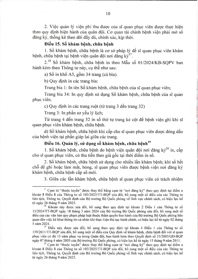 Quy định về khám, chữa bệnh với sĩ quan phục viên đủ 15 năm phục vụ trong Quân đội- Ảnh 10.