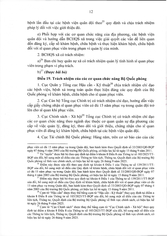 Quy định về khám, chữa bệnh với sĩ quan phục viên đủ 15 năm phục vụ trong Quân đội- Ảnh 12.