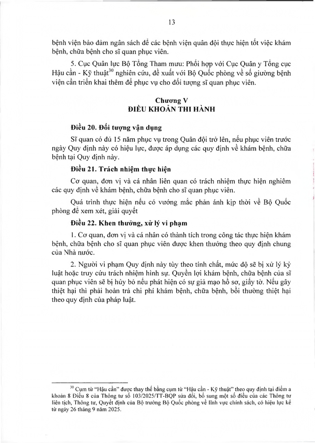 Quy định về khám, chữa bệnh với sĩ quan phục viên đủ 15 năm phục vụ trong Quân đội- Ảnh 13.