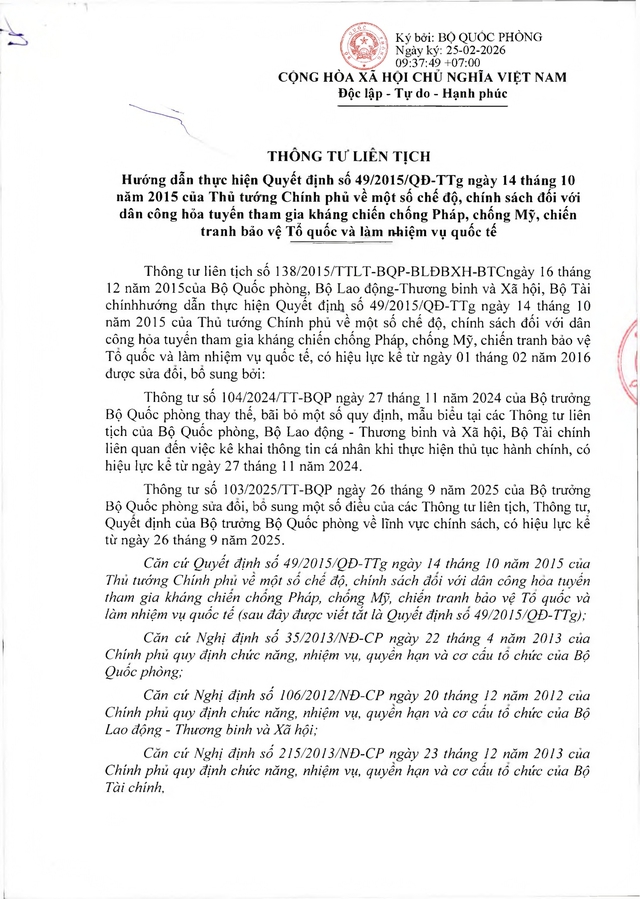 Quy định chế độ với dân công hỏa tuyến tham gia kháng chiến, làm nhiệm vụ quốc tế- Ảnh 2.