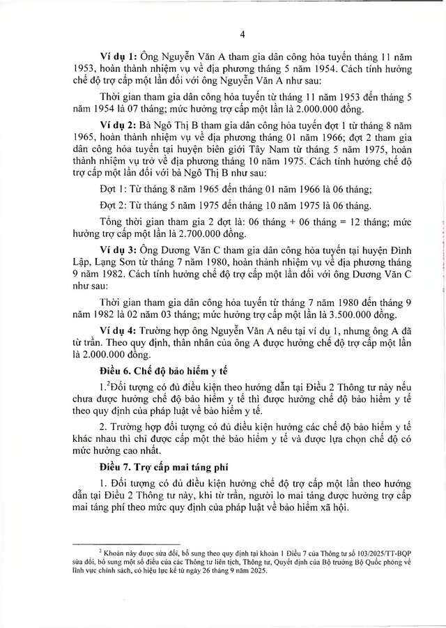 Quy định chế độ với dân công hỏa tuyến tham gia kháng chiến, làm nhiệm vụ quốc tế- Ảnh 5.
