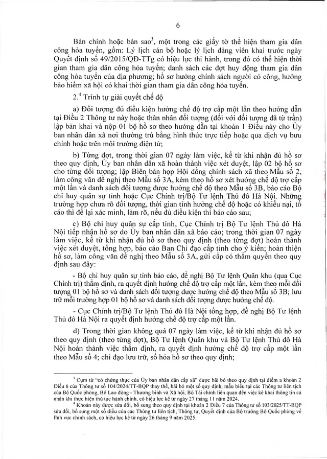 Quy định chế độ với dân công hỏa tuyến tham gia kháng chiến, làm nhiệm vụ quốc tế- Ảnh 7.