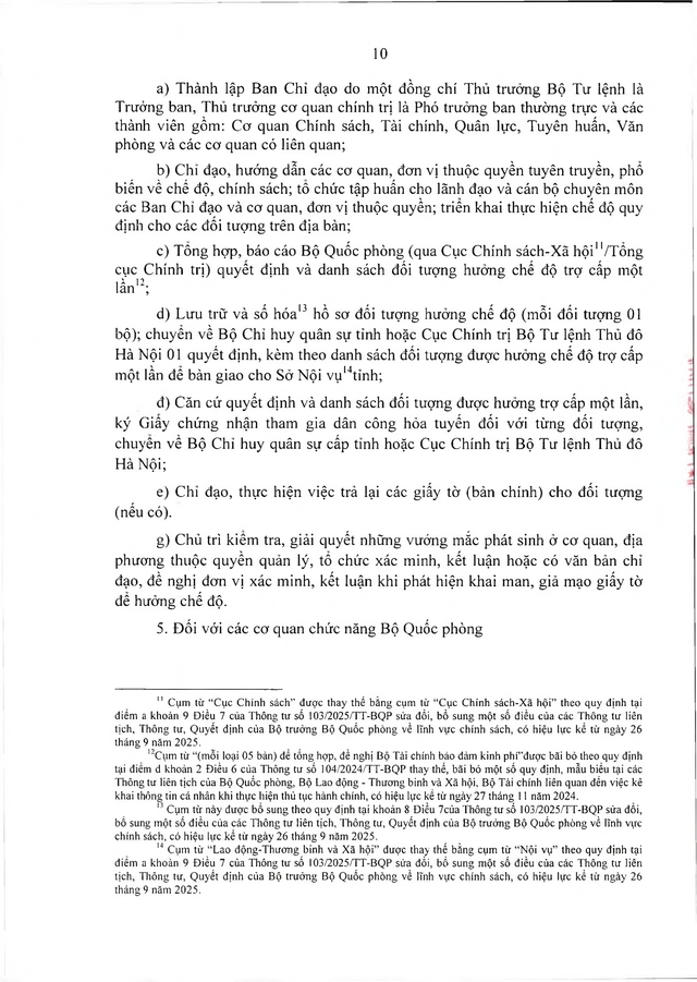 Quy định chế độ với dân công hỏa tuyến tham gia kháng chiến, làm nhiệm vụ quốc tế- Ảnh 11.