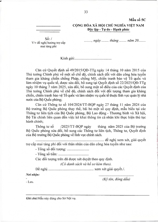 Quy định chế độ với dân công hỏa tuyến tham gia kháng chiến, làm nhiệm vụ quốc tế- Ảnh 34.