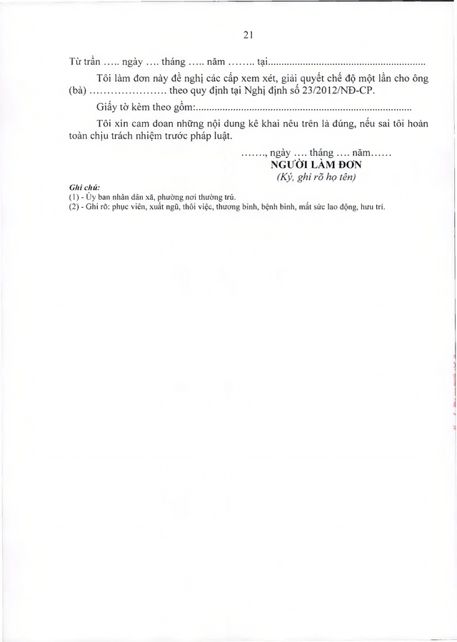 Chế độ với quân nhân, công an tham gia chiến tranh bảo vệ Tổ quốc, làm nhiệm vụ ở Campuchia, Lào sau 30/4/1975 đủ 20 năm trong quân đội đã xuất ngũ- Ảnh 21. Chế độ với quân nhân, công an tham gia chiến tranh bảo vệ Tổ quốc, làm nhiệm vụ ở Campuchia, Lào sau 30/4/1975 đủ 20 năm trong quân đội đã xuất ngũ- Ảnh 21.