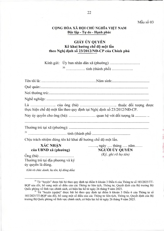 Chế độ với quân nhân, công an tham gia chiến tranh bảo vệ Tổ quốc, làm nhiệm vụ ở Campuchia, Lào sau 30/4/1975 đủ 20 năm trong quân đội đã xuất ngũ- Ảnh 22. Chế độ với quân nhân, công an tham gia chiến tranh bảo vệ Tổ quốc, làm nhiệm vụ ở Campuchia, Lào sau 30/4/1975 đủ 20 năm trong quân đội đã xuất ngũ- Ảnh 22.