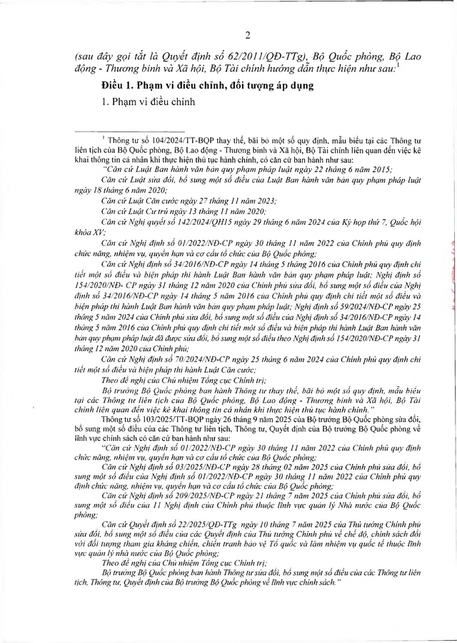 Chế độ với người tham gia chiến tranh bảo vệ Tổ quốc, làm nhiệm vụ ở Campuchia, Lào sau 30/4/1975 đã xuất ngũ- Ảnh 2. Chế độ với người tham gia chiến tranh bảo vệ Tổ quốc, làm nhiệm vụ ở Campuchia, Lào sau 30/4/1975 đã xuất ngũ- Ảnh 2.
