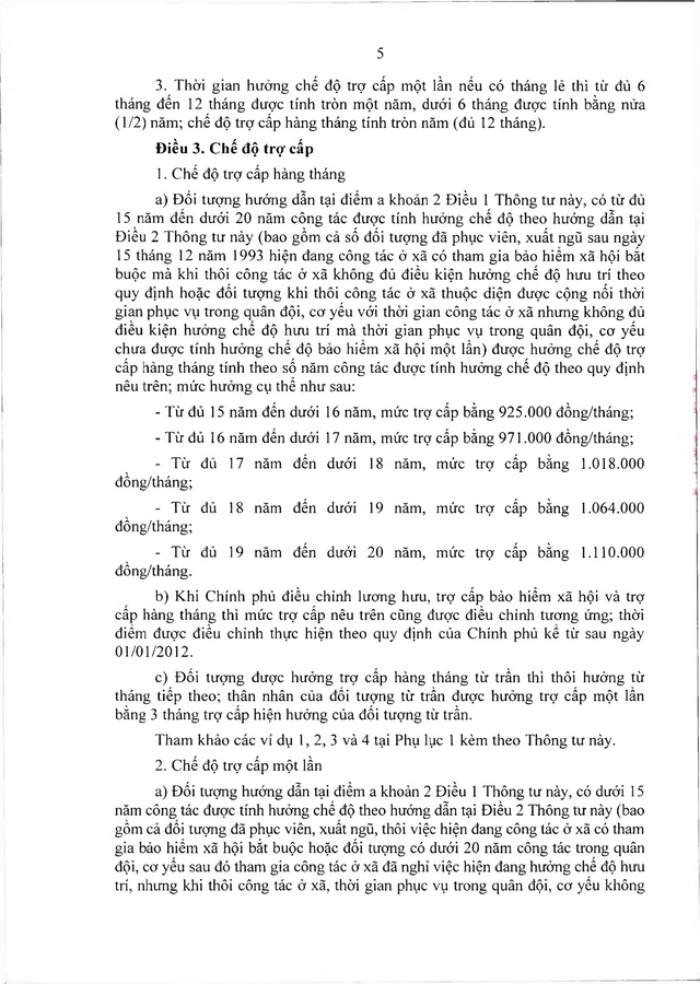 Chế độ với người tham gia chiến tranh bảo vệ Tổ quốc, làm nhiệm vụ ở Campuchia, Lào sau 30/4/1975 đã xuất ngũ- Ảnh 5. Chế độ với người tham gia chiến tranh bảo vệ Tổ quốc, làm nhiệm vụ ở Campuchia, Lào sau 30/4/1975 đã xuất ngũ- Ảnh 5.